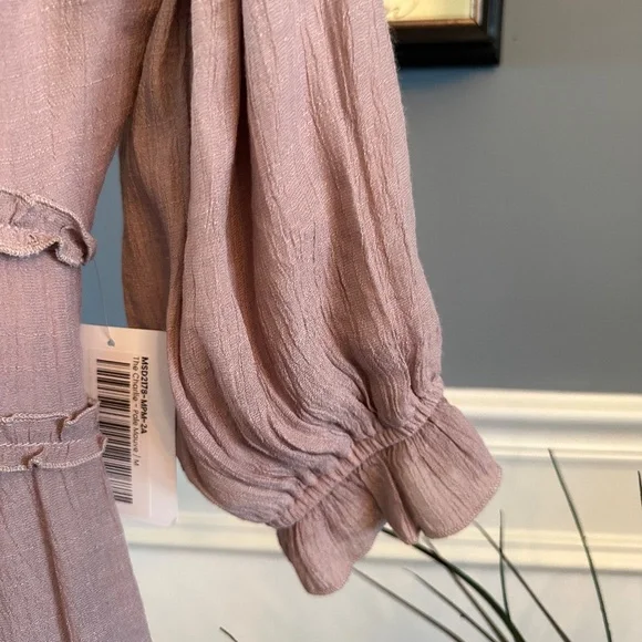 Dusty Pink Ruffle Tiered Dress by Mikarose - Picture 7 of 10